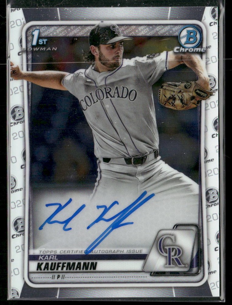 2020 Bowman Chrome #CPA-KK Karl Kauffmann Prospect Autographs