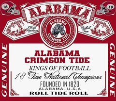 (2) Alabama Crimson Tide Waterproof Vinyl Stickers 4×3.5 Bud Decals Roll Tide
