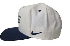 Vintage Nike Georgetown Hoyas Snapback Hat White Navy Blue Embroidered Flat Bill
