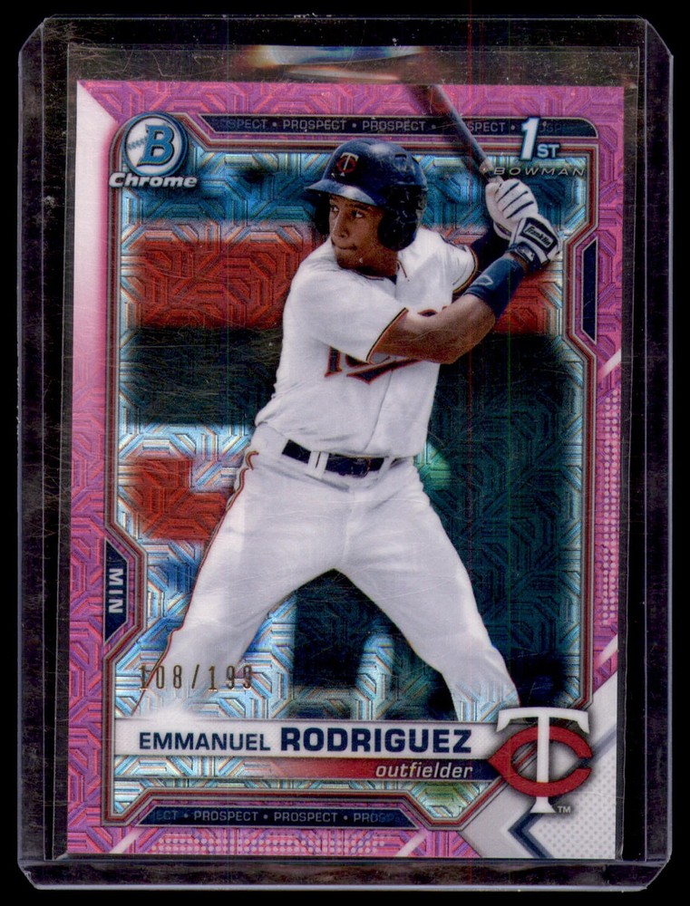 2021 Bowman Chrome Emmanuel Rodriguez 1st Fuchsia Shimmer (/199) #BCP-207 Twins