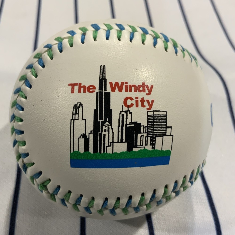 Chicago Illinois Windy City My Kind Of Town White Matte Souvenir Baseball Ball