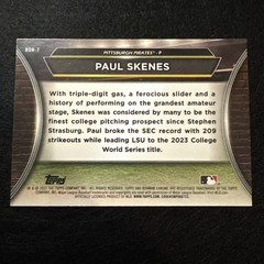 2023 Bowman Chrome Draft Night #BDN-7 Paul Skenes Pittsburgh Pirates
