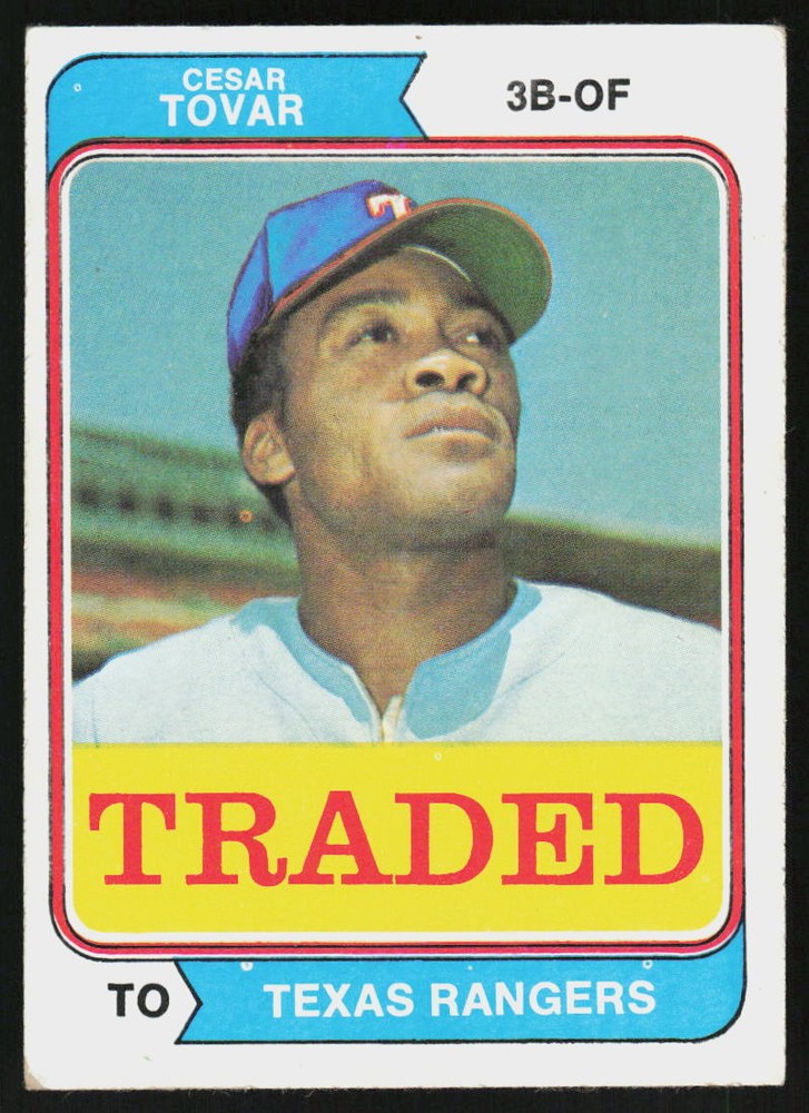 1974 Topps Cesar Tovar #538T BASEBALL Texas Rangers Traded