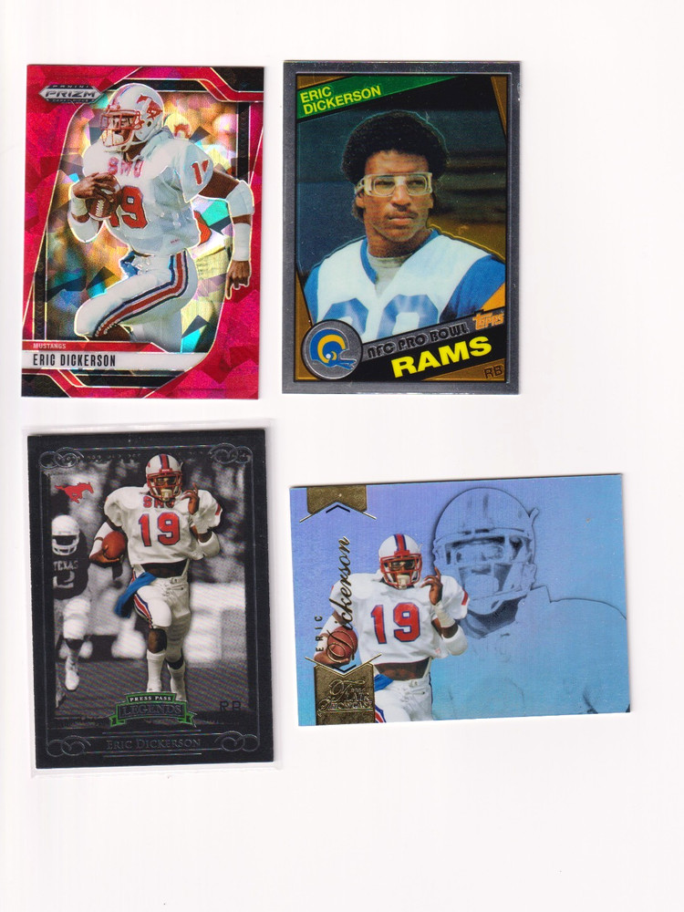 ERIC DICKERSON PRIZM Red Cracked ICE, Flair ROW 0, Legend, RC Chrome RP RAMS