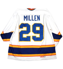 Vintage 80s 90s CCM Maska St Louis Blues Jersey XL White Air Knit Millen #29