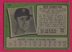 1971 Topps – #443 Rich Robertson – San Francisco Giants
