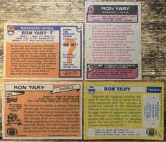 RON YARY Topps LOT! 1976 #30 1977 #150 1981 1982 Minnesota Vikings HOF! EXMT+