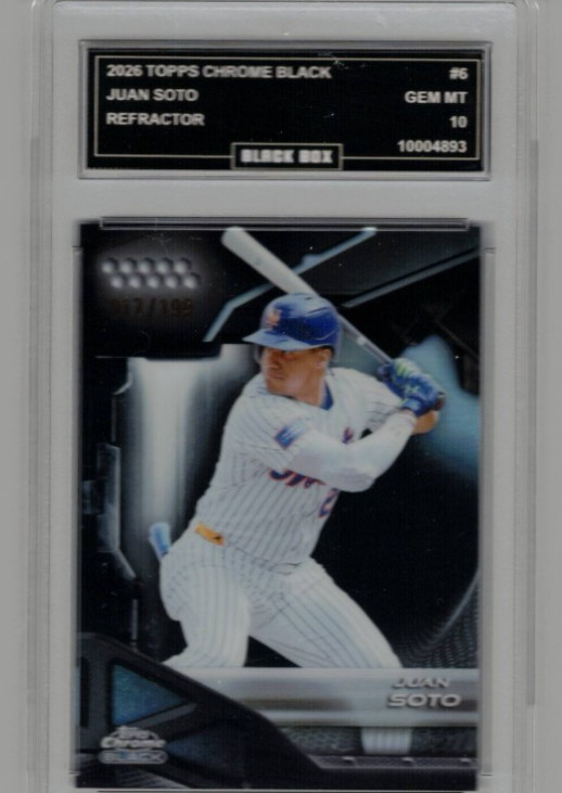 2026 Topps Chrome Black Refractor Juan Soto 17/199 New York Mets BB gem mint 10