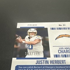 2024 Panini Contenders Optic Season Ticket Justin Herbert #31 Red Prizm /199 O1