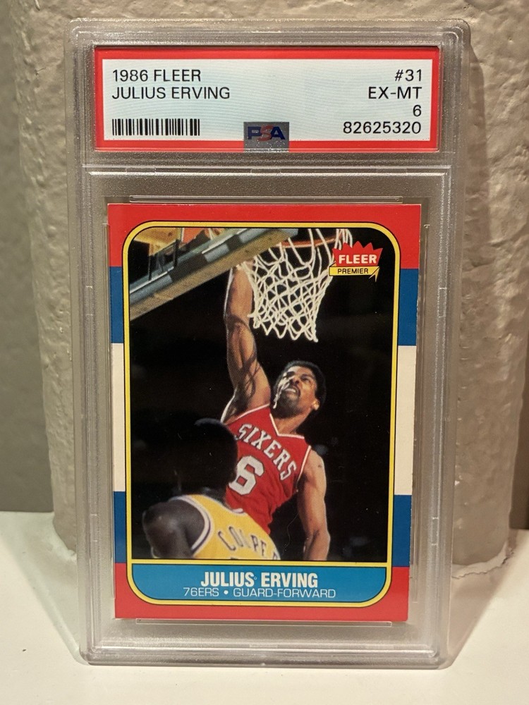 1986-87 Fleer Julius Erving #31 Philadelphia 76ers PSA 6