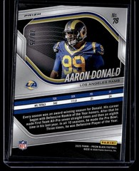 Aaron Donald 2025 Panini Prizm Black Prizms Red Power SP 70/75