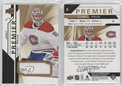 2018-19 Upper Deck Premier Jerseys Carey Price #1 HOF 8tn