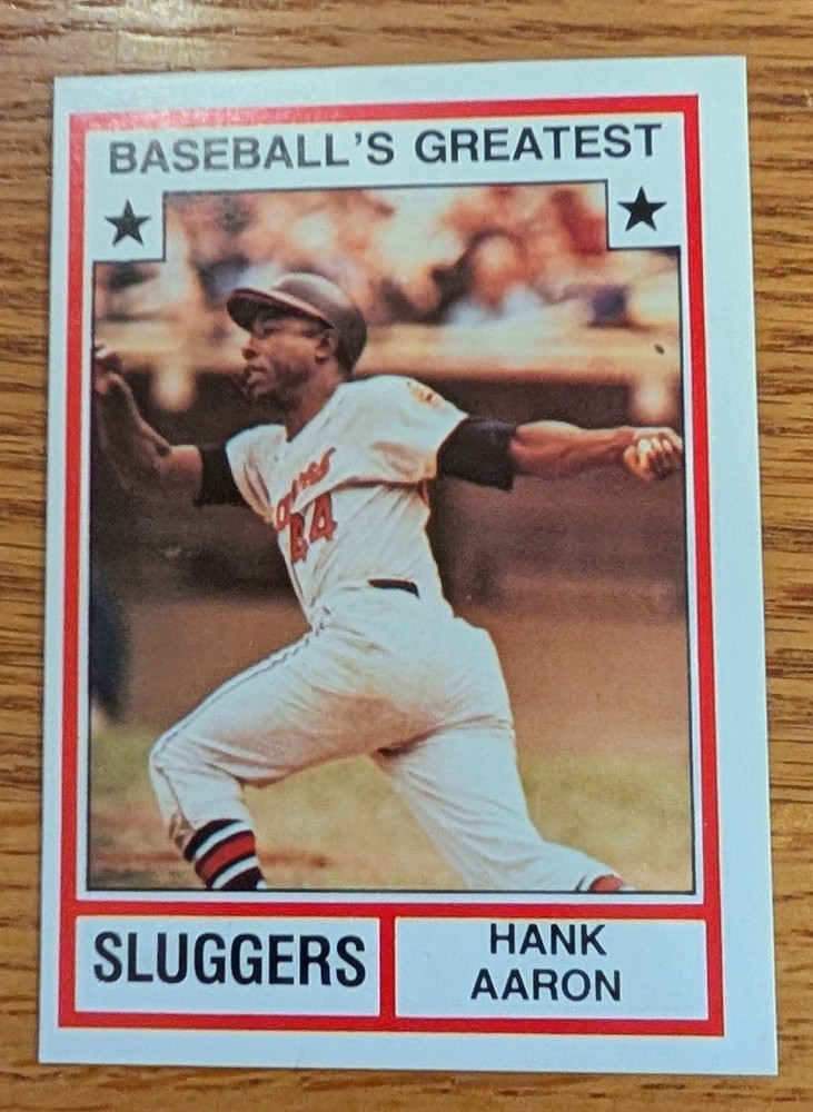 1982 TCMA Greatest Sluggers Hank Aaron #4 Milwaukee Braves Nm-OC