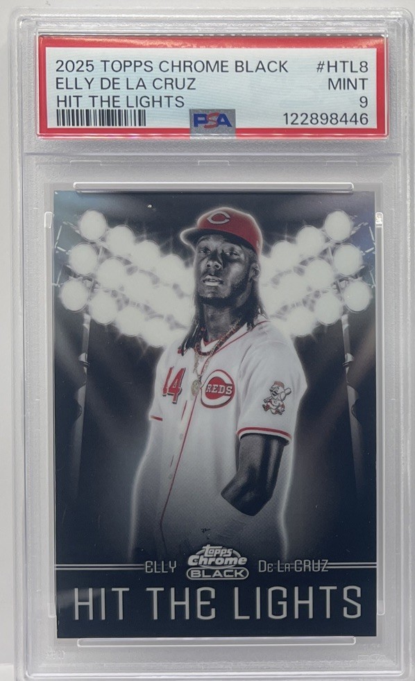 2025 Topps Chrome Black Elly De La Cruz #HTL-8 Hit The Lights Case Hit PSA 9 SSP