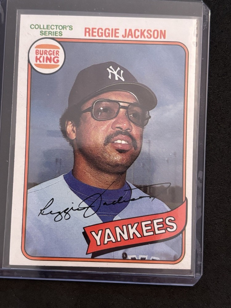 Topps 1980 Burger King Pitch, Hit & Run Reggie Jackson Yankees #17 Base