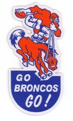Denver Broncos Retro Patch – Vintage Logo Woven Iron-On Sew-On NFL Badge