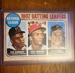 Topps 1967 NL Batting Leaders #1 Bob Clemente Tony Gonzalez Matty Alou