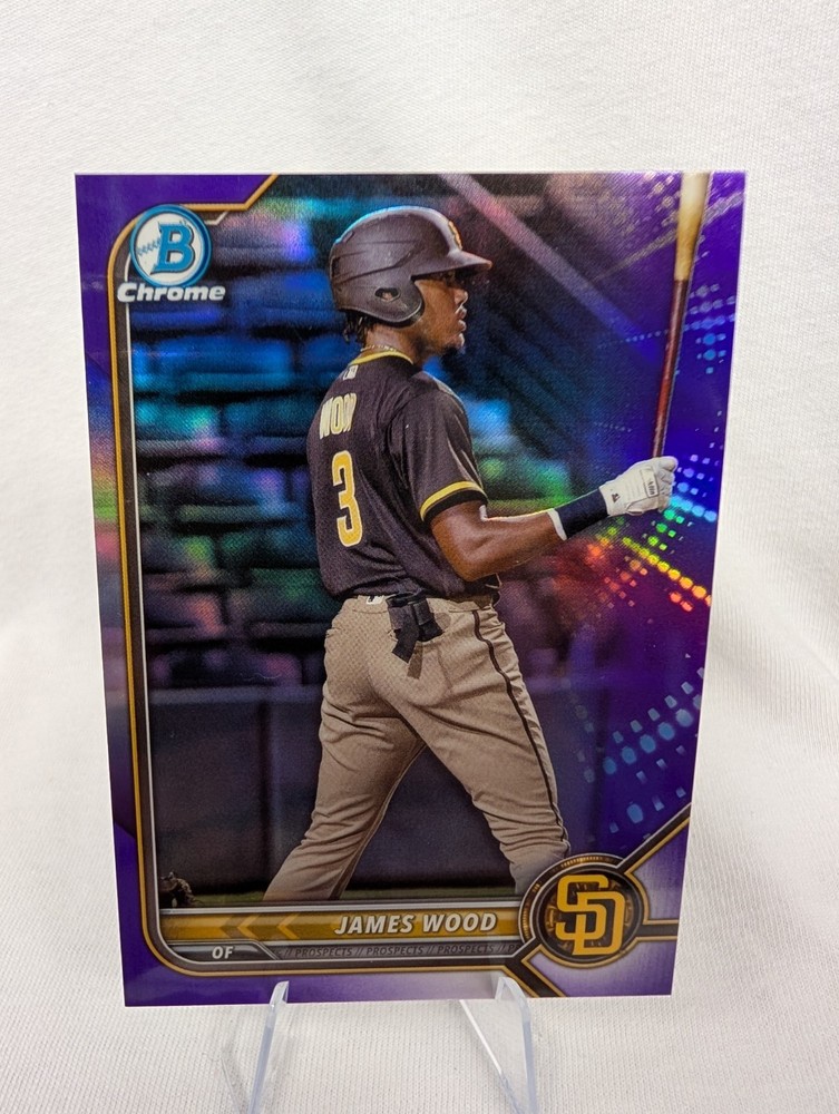 2022 Bowman Chrome James Wood #BCP-213 True Purple /250 Padres & Nationals
