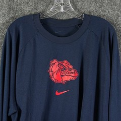 Gonzaga University Bulldogs Men&rsquo;s Nike Dri-Fit Size 2XL LS T-Shirt Navy Red