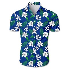 Los Angeles Baseball Team Dodgerss Hawaiian Button Down Shirt Unisex Adult S-5XL