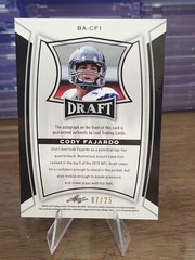 2015 Leaf Metal Draft Cody Fajardo Rookie Purple Prizm Auto #BA-CF1 7/25 Nevada