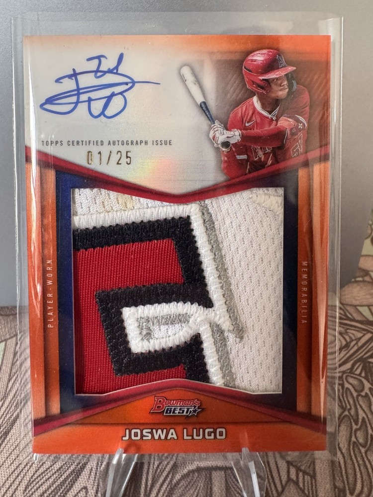 2025 Bowman&rsquo;s Best Joswa Lugo Auto Autograph Patch Jersey Orange #12/25 ANGELS