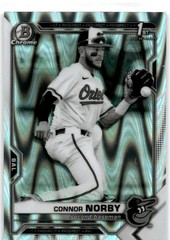 2021 Bowman Draft #BDC-50 Connor Norby Chrome Black & White RayWave Refractor
