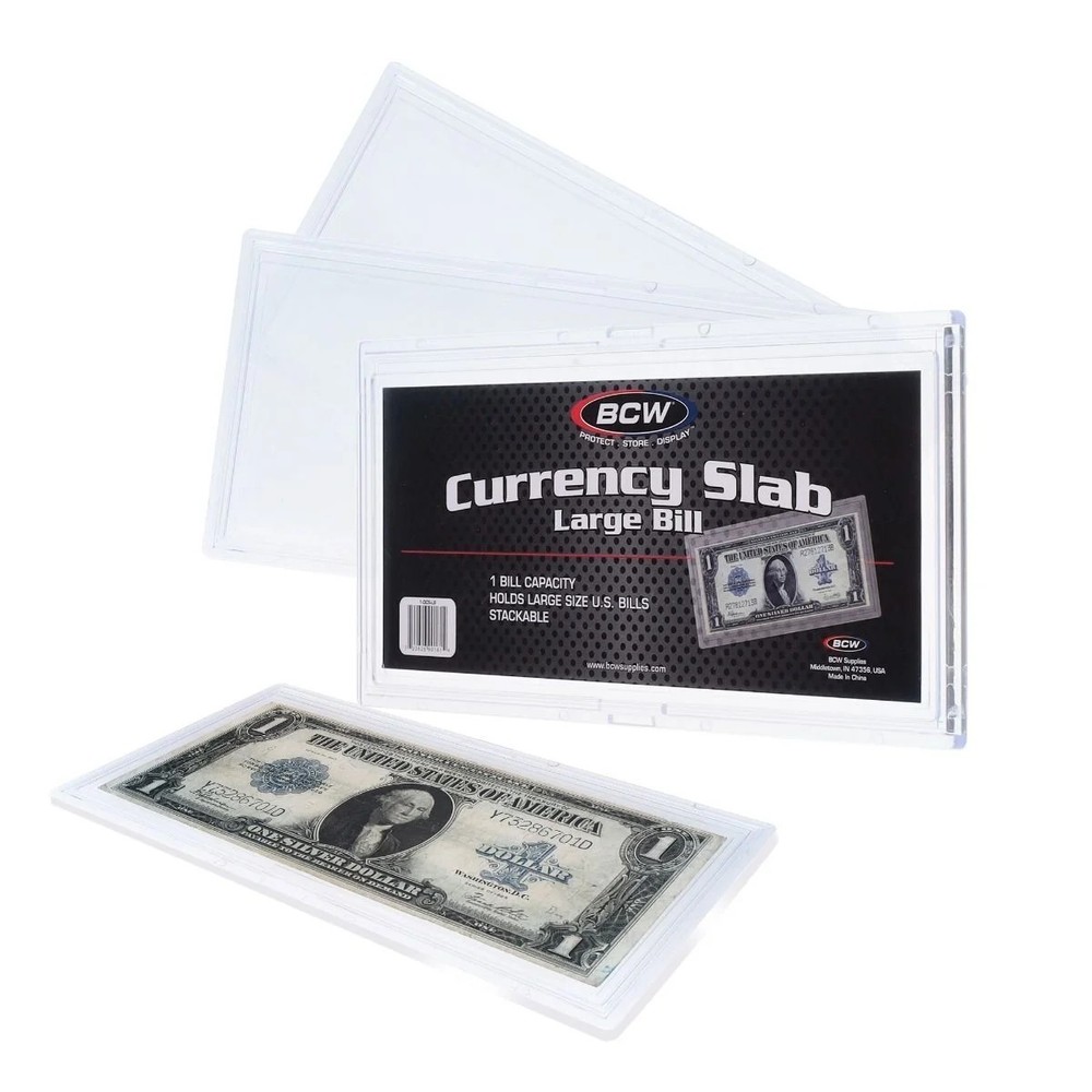 NEW ( 3 ct) BCW Currency Deluxe Slab Holder- Large Bill