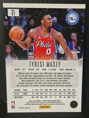 2023-24 Prizm Deca Tyrese Maxey Orange Prizm /49 76ers