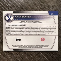 AJ Dybantsa 2025 Bowman Chrome U #BCP-1 1st Reptilian Refractor BYU