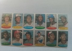 1974 Topps baseball stamp panel 12 stamps with Carlton Fisk Nmint/mint