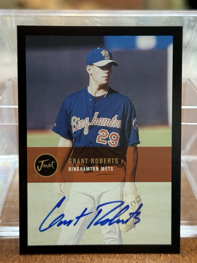 RARE! 2000 Just Minors Auto Just Proof Black /50 Grant Roberts Binghamton Mets