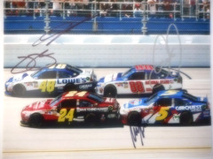 HMS Jeff Gordon Dale Earnhardt Jr JIMMIE JOHNSON Mark Martin 4X signed photo