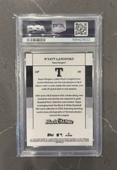 2024 Topps Black & White Wyatt Langford Blue RC 37/49 PSA 10 Rangers Color Match