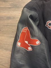 VTG Boston Red Sox Reversible Bomber Varsity Jacket JH Design Black Navy XL