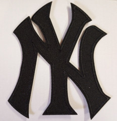 New York Yankees NY~BLACK~ Embroidered PATCH~@ 3 1/4&Prime; » x 3&Prime;~Iron or Sew~MLB