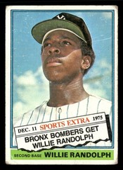 1976 Topps Traded Baseball Card #592T Willie Randolph
