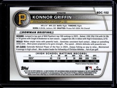 2025 Bowman Draft #BDC-102 Konnor Griffin Chrome Refractor