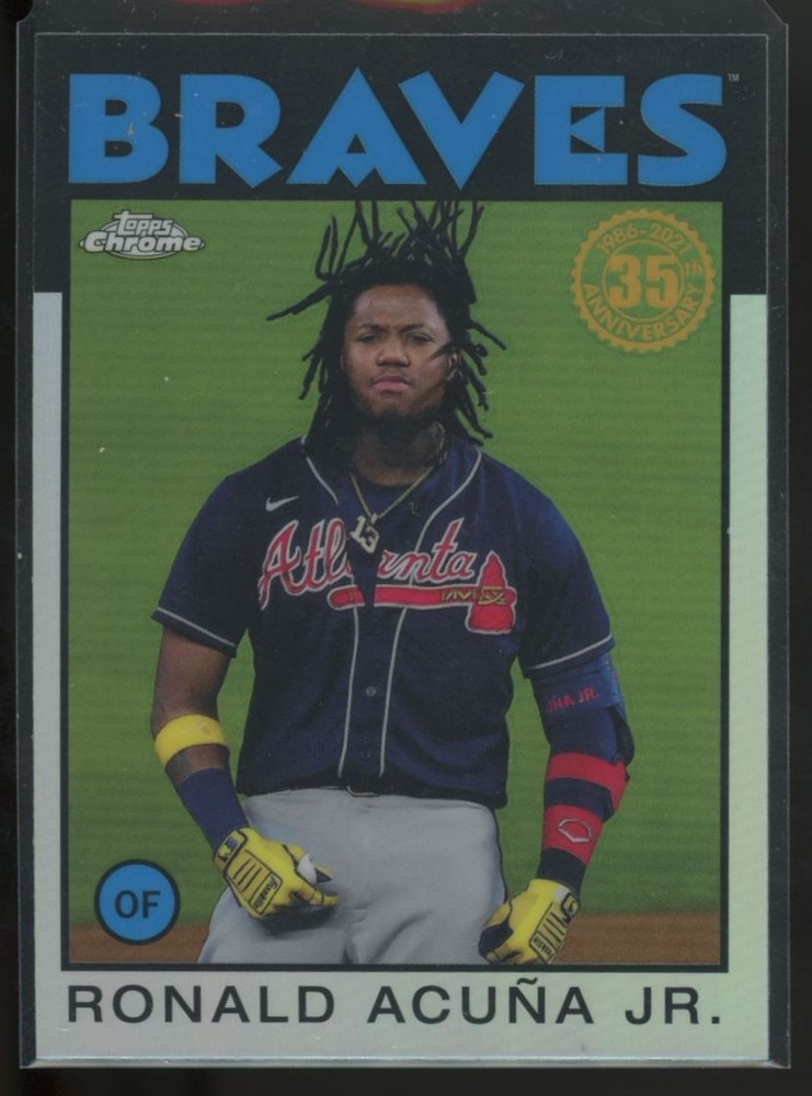 2021 Topps Chrome #86BC-3 Ronald Acuña Jr. 1986 Topps Baseball 35th Anniversary