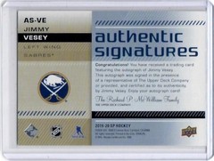 2019-20 SP Jimmy Vesey Authentic Signatures Auto Card Buffalo Sabres