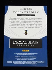 Bobby Bradley 2020 Immaculate Baseball Autograph Dugout Collection /25 #DUG-BB
