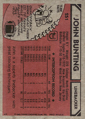 1980 Topps – #251 John Bunting Eagles