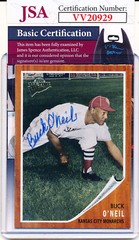 2004 Topps Fan Favorites Buck O&rsquo;Neil HOF Auto JSA