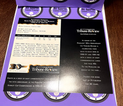 Mario Lemieux 1992-93 Penguins Tribune Review Card Back to Back Stanley Cups