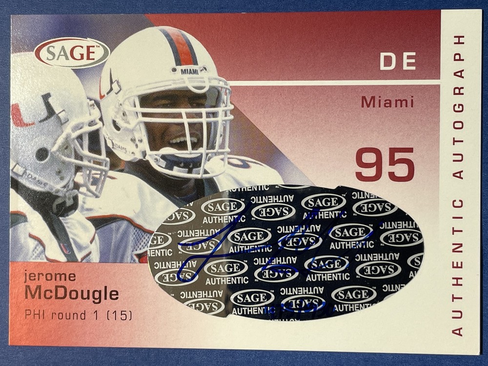 2003 SAGE #A28 Jerome McDougle Autographs Red /930 Miami