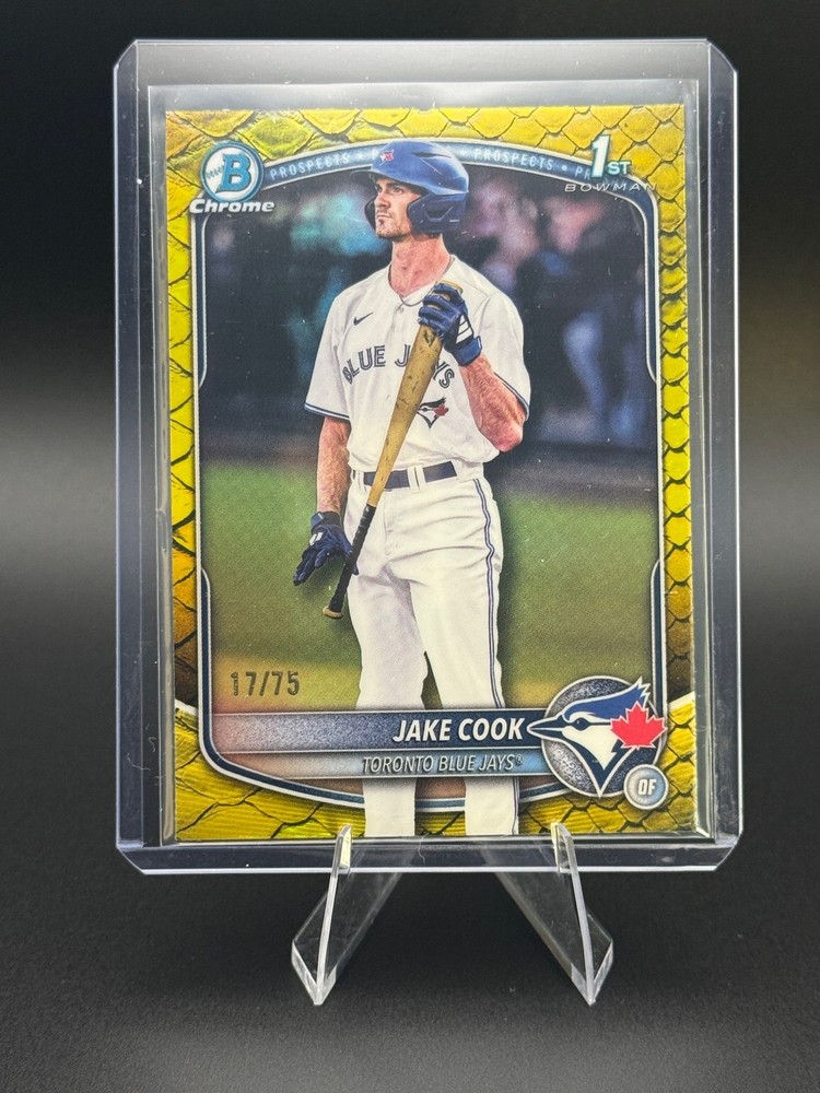 2025 Bowman Draft #BDC-97 Jake Cook Chrome Yellow Reptilian Refractor #/75