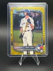 2025 Bowman Draft #BDC-97 Jake Cook Chrome Yellow Reptilian Refractor #/75