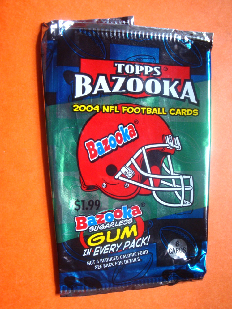 2004 Topps Bazooka Football empty card wrapper – Gum in every pack