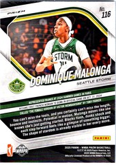 2025 Panini Prizm WNBA #116 Dominique Malonga White Seismic Prizms
