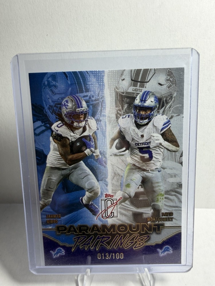 Topps Signature Class 2025 Jahmyr Gibbs David Montgomery Lions PP-8 Purple /100